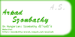 arpad szombathy business card